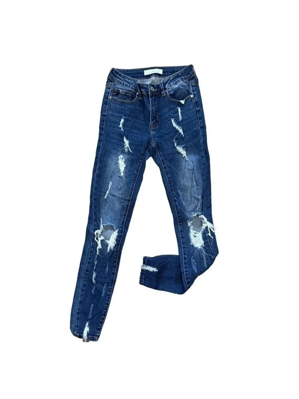 ✨🔥 KANCAN 👖 Women’s Low-Rise Distressed Skinny Jeans 👠 Size 24 🌟💃